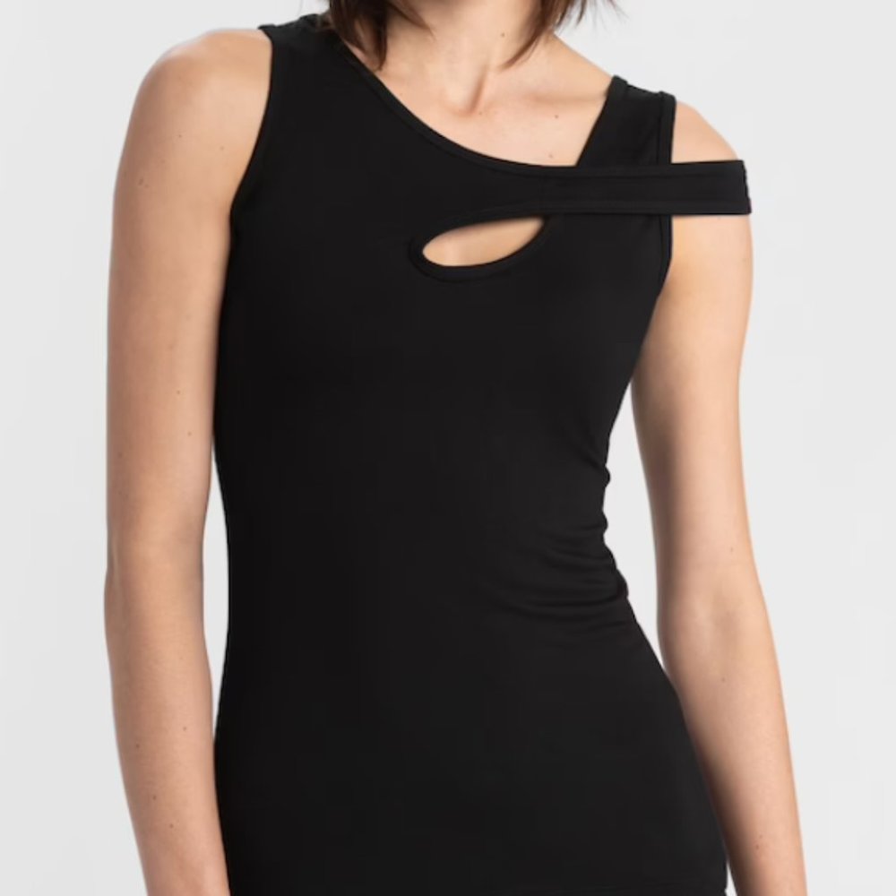 Marcella NYC Asymetric Tank Top Black